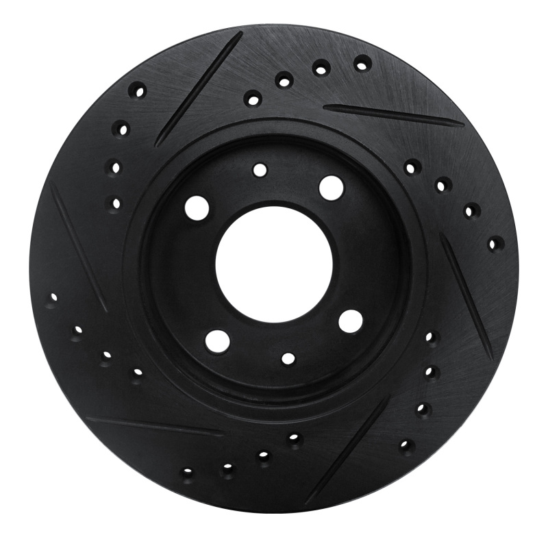 Nissan Pulsar NX Brake Rotor (1) - Front Right - R1 Concepts - Drilled & Slotted - Black - `86-`17